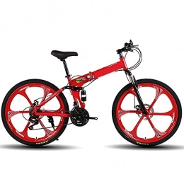RTRD Bike RTRD Outdoor Sports 26Inch Mountain Bike, Folding Bicycles, Full Suspension and Dual Disc Brake, Carbon Steel Frame 27Speed Bike
