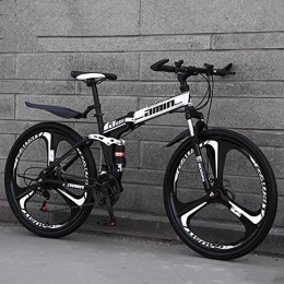 SANJIANG Mountain Bike, 21 Speed Double Disc Brake Bicycle Folding Bike For Adult Teens Bicycle Full Suspension MTB Bikes,C-3knifewheels-24inches