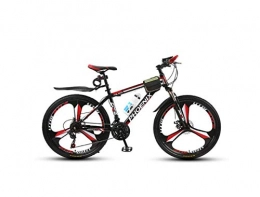 SEESEE.U Folding Mountain Bike SEESEE.U Mountain Bike Unisex Mountain Bike 21 / 24 / 27 Speed High-Carbon Steel Frame 26 Inches 3-Spoke Wheels with Disc Brakes and Suspension Fork, Black, 24 Speed