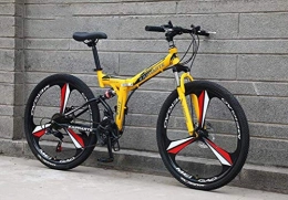 YOUSR Bike Shock Absorption Shifting Soft Tail Mountain Bike Bicycle 26 Inch 24 Speed Mens MTB Yellow