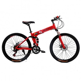 WYX Folding Mountain Bike Shock Speed Mountain Bike Bicycle Spoke Wheels Folding 24 / 26 Inch Dual Disc Brakes (27Speed), Red, 26" 27speed