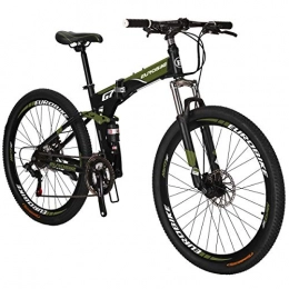 sl Folding Mountain Bike SL-G7 MTB 21 Speed 27.5 Inches Spoke Wheels Folding Bike (GREEN)