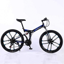 smzzz Folding Mountain Bike smzzz Sports Outdoors Commuter City Road Bike Bicycle Mountain Folding Frame MTB Dual Suspension Mens 27 Speeds 26 Inch 10-High-Carbon Steel Bicycle Disc Brakes Red 21speed