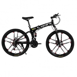 SOAR Bike SOAR Adult Mountain Bike Foldable Bicycle MTB Adult Mountain Bike Folding Road Bicycles For Men And Women 26In Wheels Speed Double Disc Brake (Color : Black, Size : 21 speed)