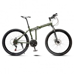 SOAR Adult Mountain Bike Folding Mountain Bicycle Road Bike Men's MTB 21 Speed Bikes Wheels For Adult Womens (Color : Green, Size : 24in)