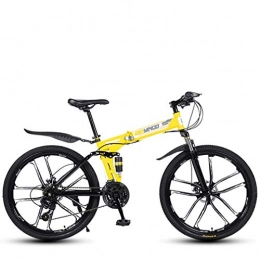 Stronger Yellow Cycling Folding Bike Mountain Bicycle Beach Snowmobile Bicycles Unisex Road Mtb Bike 26 Inch Wheels 24 Speed For Adult Men And Women