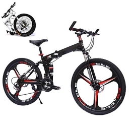 STRTG Folding Mountain Bike STRTG Adult MTB Foldable Bicycle, Folding Bike, Folding Mountain Bike, Folding Outroad Bicycles, 21 * 24 * 27 * 30-Speed, 24 * 26-inch Wheels Outdoor Bicycle
