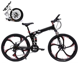 STRTG Folding Mountain Bike STRTG Folding Outroad Bicycles, Adult MTB Foldable Bicycle, Folding Mountain Bike, Folding Mountain Bike, 21 * 24 * 27 * 30-Speed, 24 * 26-inch Wheels Outdoor Bicycle