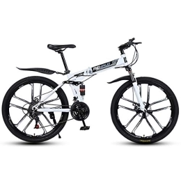 STRTG Bike STRTG Folding Outroad Bicycles, Foldable Adult Mountain Bikes, Folded Within 15 Seconds Folding Bike, for 21 * 24 * 27Speed 26in Men and Women Outdoor MTB Bicycle