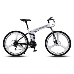 T-Day Bike T-Day Mountain Bike 26 Inch Foldable Mountain Bike High Carbon Steel With Front Suspension Disc Brake Outdoor Bikes For Men Woman Adult And Teens(Size:21 Speed, Color:White)
