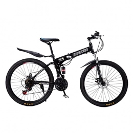 T-Day Bike T-Day Mountain Bike Folding Mountain Bike Bicycle 26 Inch 21-Speed Dual Disc Brake For Boys, Girls, Men And Wome(Color:Black)