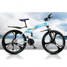 T-Day Folding Mountain Bike T-Day Mountain Bike Folding Mountain Bike For Mens Womens Adults 21 / 24 / 27 Speeds Disc Brake Mountain Road Bicycles Carbon Steel Frame 26 Inches Wheel Mountain Bicycles(Size:21 Speed, Color:Blue)