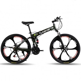 Tbagem-Yjr Folding Mountain Bike Tbagem-Yjr 24 Inch Wheel Folding High-carbon Steel City Road Bicycle, Hybrid Commuter City Mountain Bike (Color : ArmyGreen, Size : 27 Speed)