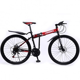 Tbagem-Yjr Folding Mountain Bike Tbagem-Yjr 26 Inch Mountain Bike, Dual Suspension Folding Bike City Road Bicyclefor Adults (Color : Red, Size : 30 speed)