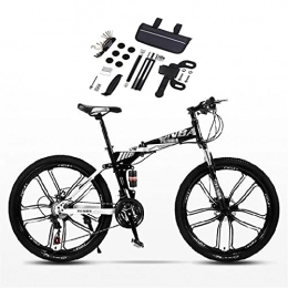 Tbagem-Yjr Bike Tbagem-Yjr 26 Inches Folding Bike, 10 Knife Wheel Ultimate Edition Dual Suspension Mountain Bike Adult Variable Speed Bicycle Color: A-D (Color : B)