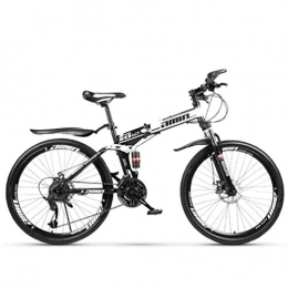 Tbagem-Yjr Folding Mountain Bike Tbagem-Yjr 260inch Wheel Folding Mountain Bicycle Bike, Sports Leisure Off Road Bike For Adults (Color : Black, Size : 21 speed)