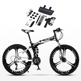 Tbagem-Yjr Folding Mountain Bike Tbagem-Yjr Flagship Version Bicycle 26 Inches, Folding Mountain Bike 3 Knife Wheel Full Suspension MTB Foldable Frame Color: A-D (Color : B)