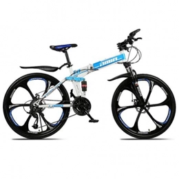 Tbagem-Yjr Folding Mountain Bike Tbagem-Yjr Mens Hardtail Mountain Bike, 26 Inch Wheel Portable Folding City Road Bicycle (Color : Blue, Size : 27 speed)