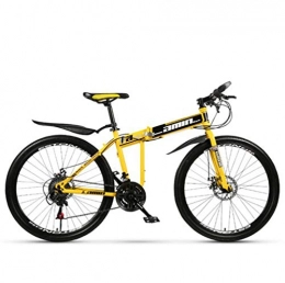 Tbagem-Yjr Bike Tbagem-Yjr Mountain Bicycle, 26 Inch Dual Suspension Folding Bike Sports Leisure Off Road Bicycle (Color : Yellow, Size : 24 speed)