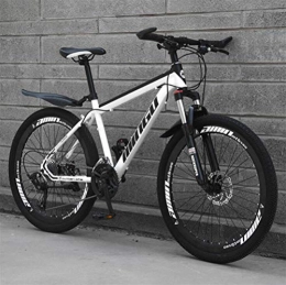 Tbagem-Yjr Folding Mountain Bike Tbagem-Yjr Mountain Folding Bicycle High Carbon Steel Double Shock Absorber Bicycle 26 Inch (Color : White, Size : 24 Speed)