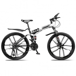 Tbagem-Yjr Folding Mountain Bike Tbagem-Yjr Outdoor Mens Sports Leisure Folding Mountain Bike, 26 Inch Freestyle City Road Bicycle (Color : Black, Size : 24 speed)
