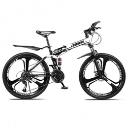 Tbagem-Yjr Folding Mountain Bike Tbagem-Yjr Portable Folding Mountain Bike, Sports Leisure City Road Bicycle Freestyle Bike 26 Inch (Color : Black, Size : 30 speed)