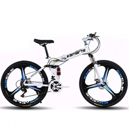 Tbagem-Yjr Folding Mountain Bike Tbagem-Yjr Unisex Dual Disc Brakes Mountain Bike 26 Inch Overall Wheel City Road Bicycle (Color : White, Size : 27 Speed)