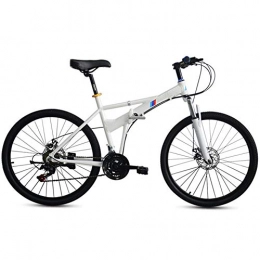 TBAN 26-Inch, Folding Bike, Ultra-Light Aluminum Alloy, 21-Speed, Disc Brakes, Folding Mountain Bike, City Bike,White