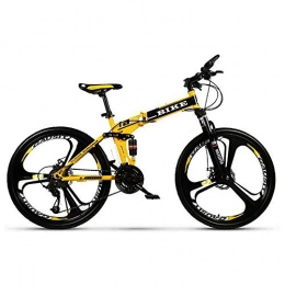 TDPQR Bike TDPQR Folding Mountain Bike 24 / 26 Inch 21 / 24 / 27 Speed, Front and Rear Shock Absorbers Bicycle Dual Disc Brakes Road Bikes Racing Cross Country Bicycle / Yellow