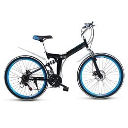 tools Folding Mountain Bike TOOLS Off-road Bike Mountain Bike Adult Folding Bicycle Road Men's MTB Bikes 24 Speed 26 Inch Wheels For Womens (Color : Blue, Size : 24in)