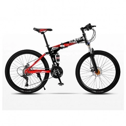tools Folding Mountain Bike TOOLS Off-road Bike Mountain Bike Folding Bicycle Road Men's MTB Bikes 24 Speed Bikes Wheels For Adult Womens (Color : Red, Size : 24in)