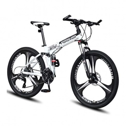 tools Bike TOOLS Off-road Bike Mountain Bike Folding Road Bicycle Men's MTB 21 Speed Bikes Wheels For Adult Womens (Color : White, Size : 26in)
