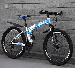 TOPYL Folding Mountain Bike TOPYL Foldable Mountainbike 24 / 26 Inches, MTB Bicycle With Spoke Wheel, Lightweight Mountain Bikes Bicycles Blue 26", 30 Speed