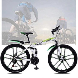 TRGCJGH Bike TRGCJGH Adult Foldable Mountain Bike, 26 Inches Carbon Steel Mountain Bike 21 / 24 / 27 / 30 Speed Bicycle Full Suspension Hardtail MTB, D-24speed