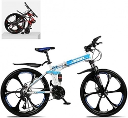 TTZY Folding Mountain Bike TTZY 24 inch Folding Bikes, High Carbon Steel Frame Double Shock Absorption 21 / 24 / 27 / 30 Speed Variable, All Terrain Adult Mountain Off-Road Bicycle 7-2, C, 24 Speed SHIYUE (Color : C, Size : 24 Speed)