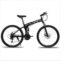TX Folding Mountain Bike TX Folding Mountain Bike 26 Inches Variable Speed for Adults Sport Wheels Dual Disc Brake Bicycle Urban Track Road, Black, 27 Speeds
