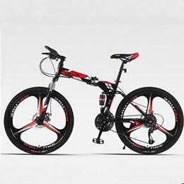 TXTC Bike TXTC 24 / 26in Whhel High Carbon Steel Mountain Bike, Folding Bike With Shock-absorbing, Double Brake Road Bike, 21 / 24 / 27 / 30 Variable Speed Men's Mountain Bike (Color : A-24in, Size : 21 speed)