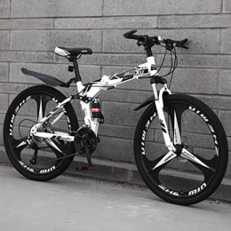 TXTC Bike TXTC 24 / 26in Whhel High Carbon Steel Mountain Bike, Folding Bike With Shock-absorbing, Double Brake Road Bike, 21 / 24 / 27 / 30 Variable Speed Men's Mountain Bike (Color : D-26in, Size : 27speed)