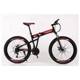 TYXTYX Outdoor sports Folding Mountain Bike 21-30 Speeds Bicycle Fork Suspension MTB Foldable Frame 26" Wheels with Dual Disc Brakes