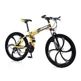 VIIPOO Folding Mountain Bike VIIPOO Adult Folding Mountain Bike, Dual Suspension Mountain Bikes with 26 Inches 6-Spoke Wheel, 21 / 24 / 27 / 30 Speed Mens and Womens Foldable Mountain Bicycle, C-21 Speed