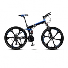 VIVIANE Folding Mountain Bike VIVIANE Bicycles, Cross-country Mountain Bikes, 21-speed Men's And Women's Bicycles, Folding Speed Double Shock Racing Bicycles 24 / 26 Inches, Six-wheel (Color : C, Size : 26 inches)