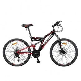 W&TT Bike W&TT 24 Speeds Off-road Bicycle 24 / 26Inch Adults Dual Disc Brakes Mountain Bike Soft Tail High Carbon Steel Shock Absorber Commuter Bicycle Citybike, Black, 26Inch