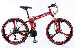 WANG-L Bike WANG-L Mountain Folding 24 / 26 Inch Bike MTB Adult Men Women Bicycle Student Variable Speed Boy Girl Crosscountry Bicycle, Red1-24inches / 27speed