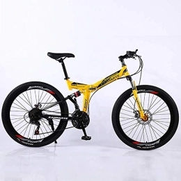 WEHOLY Folding Mountain Bike WEHOLY Bicycle Folding Mountain Bike 21 Speed 26 Inch Bicycle Sports Leisure Men and Women Double Shock Absorption High Carbon Steel Double Disc Brakes Off-Road Speed Adult Bicycle