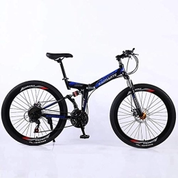WEHOLY Folding Mountain Bike WEHOLY Bicycle Folding Mountain Bike Bicycle 21 Speed 24 Inch Sports Leisure Men and Women Double Shock Absorption High Carbon Steel Double Disc Brakes Off-Road Speed Adult Bicycle