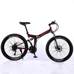 WEHOLY Folding Mountain Bike WEHOLY Bicycle Folding Mountain Bike Bicycle 24 Speed 26 Inch Sports Leisure Men and Women Double Shock Absorption High Carbon Steel Double Disc Brakes Off-Road Speed Adult Bicycle