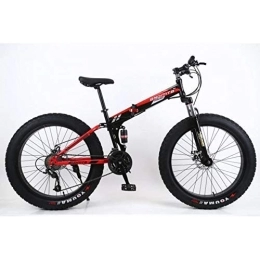 WEHOLY Folding Mountain Bike WEHOLY Folding 26" Alloy Folding Mountain Bike 27 Speed Dual Suspension 4.0Inch Fat Tire Bicycle Can Cycling On Snow, Mountains, Roads, Beaches, Etc
