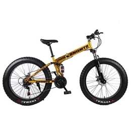 WEHOLY Bike WEHOLY Folding 26" Alloy Folding Mountain Bike 27 Speed Dual Suspension 4.0Inch Fat Tire Bicycle Can Cycling On Snow, Mountains, Roads, Beaches, Etc, 4