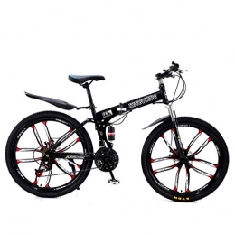 WEIWEI 24 Inches Speeds Shift Folding Bikes,High Carbon Steel Dual Disc Brakes Mountain Bike,Portable Outdoor Cycling Students City Bikes