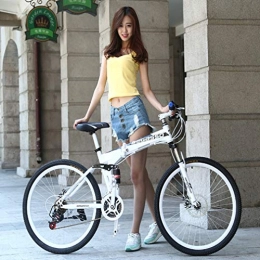 WEIWEI Folding Mountain Bike WEIWEI 26 Inches Folding Bikes, Lightweight Dual Disc Brakes Speeds Shift Mountain Bike, Men And Women Outdoor Cycling Bicycle Bike